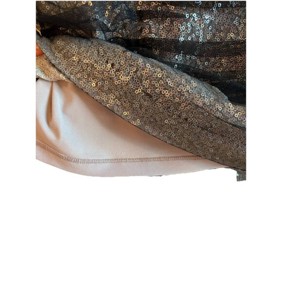 Ralph Lauren‎ Black Gray Sequined Mesh Ruched Sheath Cocktail Party Dress Size 8 - Picture 6 of 13